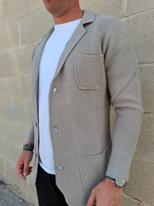 CARDIGAN LANA UOMO LAVORATO A MAGLIA 100% MADE IN ITALY - Pasqualejimmy