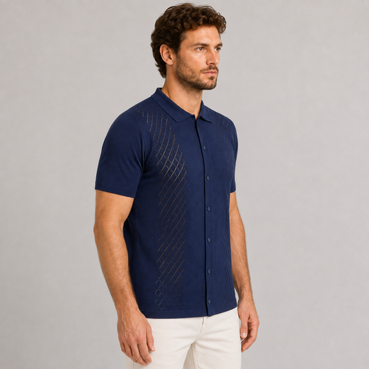 POLO CAMICIA UOMO COTONE CON BOTTONI MANICA CORTA MAGLIERIA 100% MADE IN ITALY