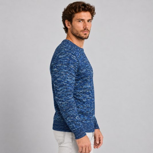 Maglioncino Uomo Girocollo Misto Lana Maglia Rasata Morbida 100% Made in Italy