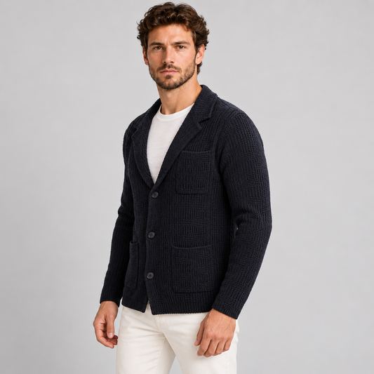 CARDIGAN UOMO COTONE DOPPIO PETTO SARTORIALE GIACCA MADE IN ITALY