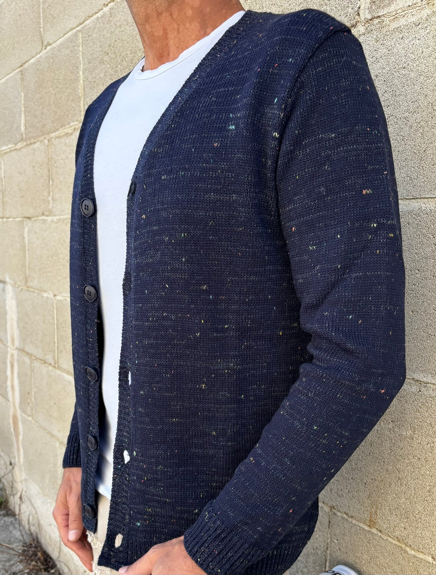 GIACCA UOMO CARDIGAN SARTORIALE LANA CON SCOLLO A V 100% MADE IN ITALY