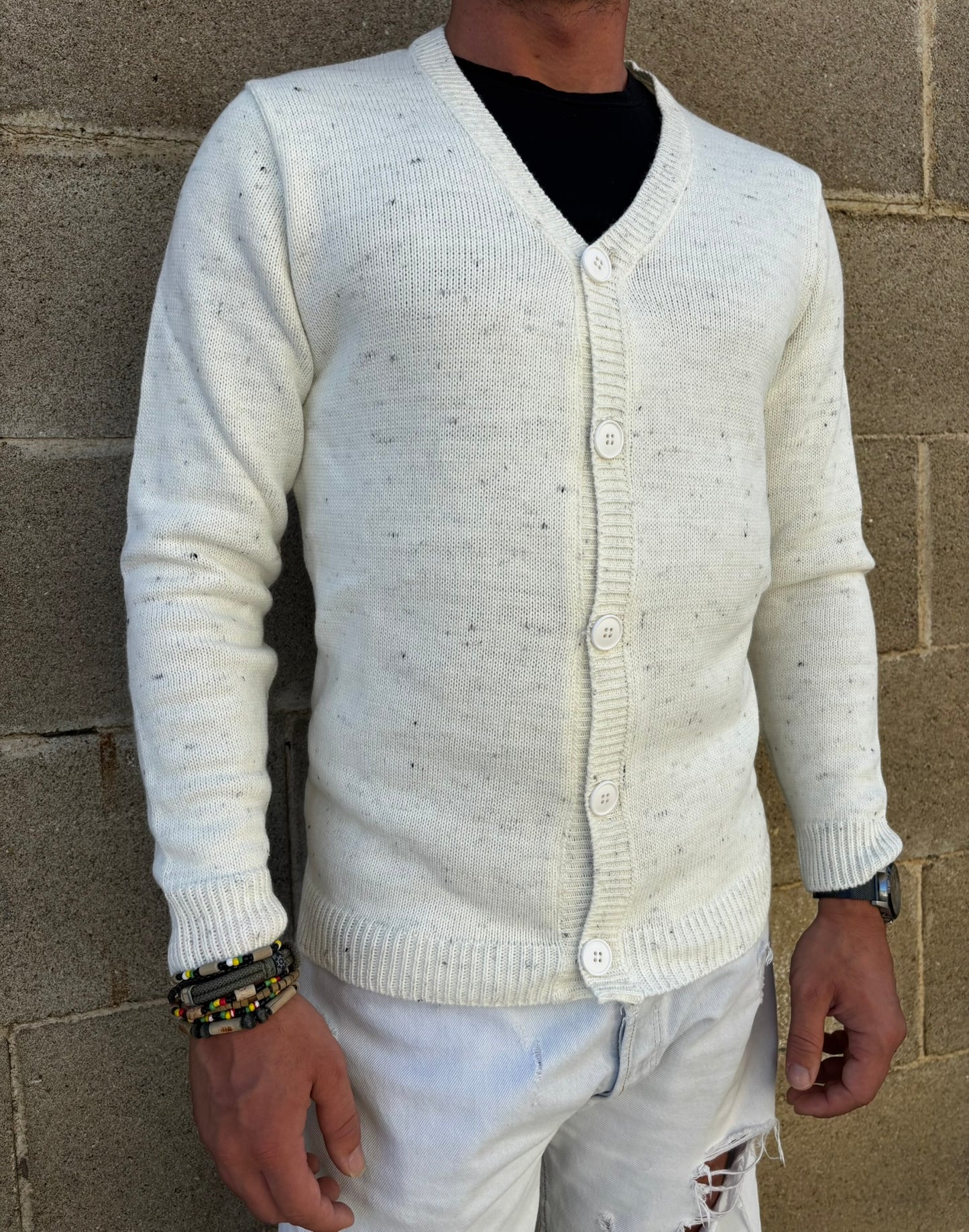 GIACCA UOMO CARDIGAN SARTORIALE LANA CON SCOLLO A V 100% MADE IN ITALY