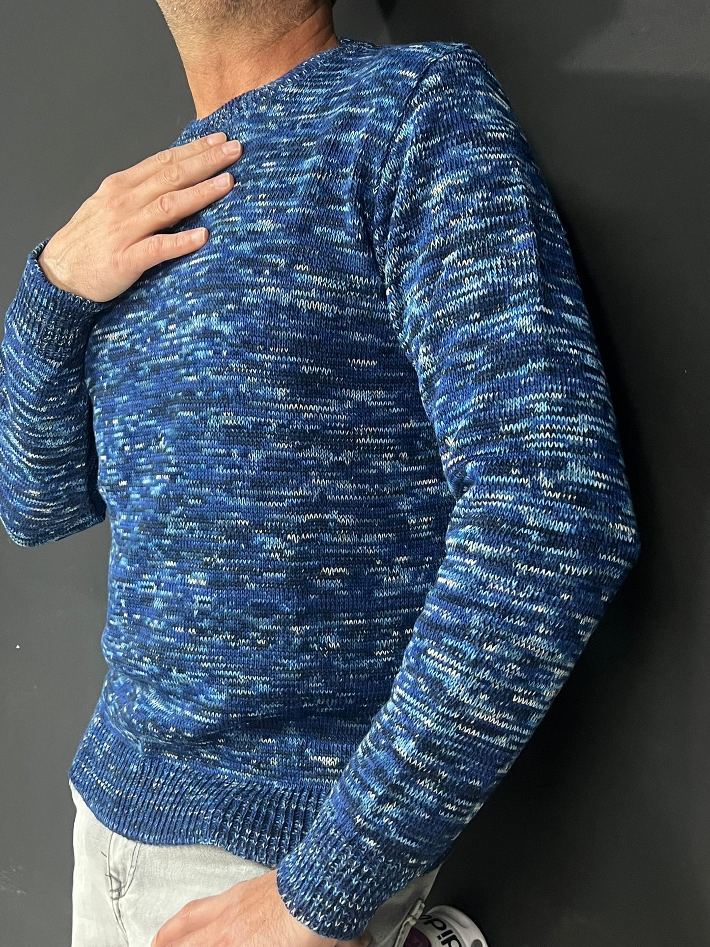 Maglioncino Uomo Girocollo Misto Lana Maglia Rasata Morbida 100% Made in Italy