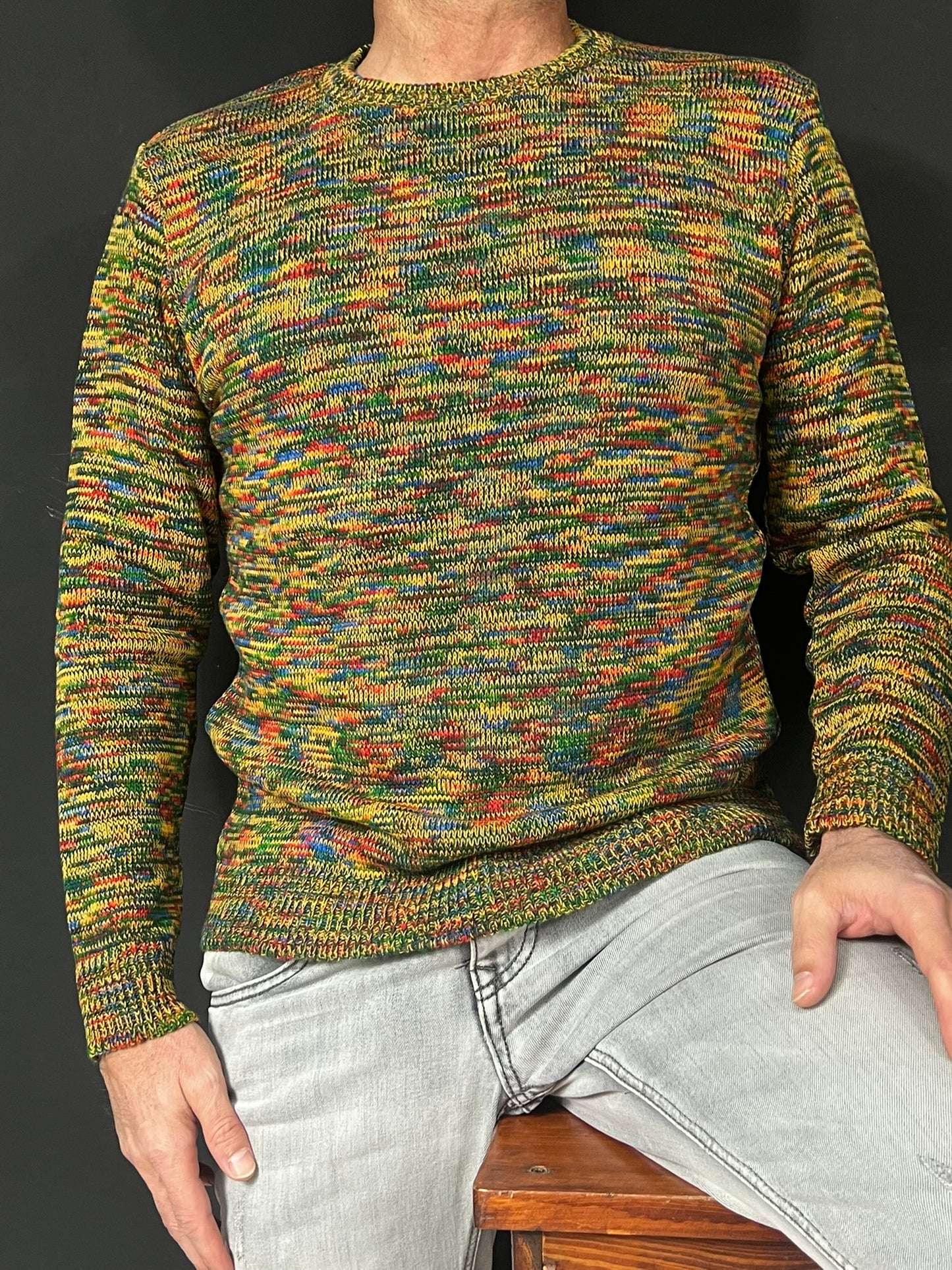 Maglioncino Uomo Girocollo Misto Lana Maglia Rasata Morbida 100% Made in Italy