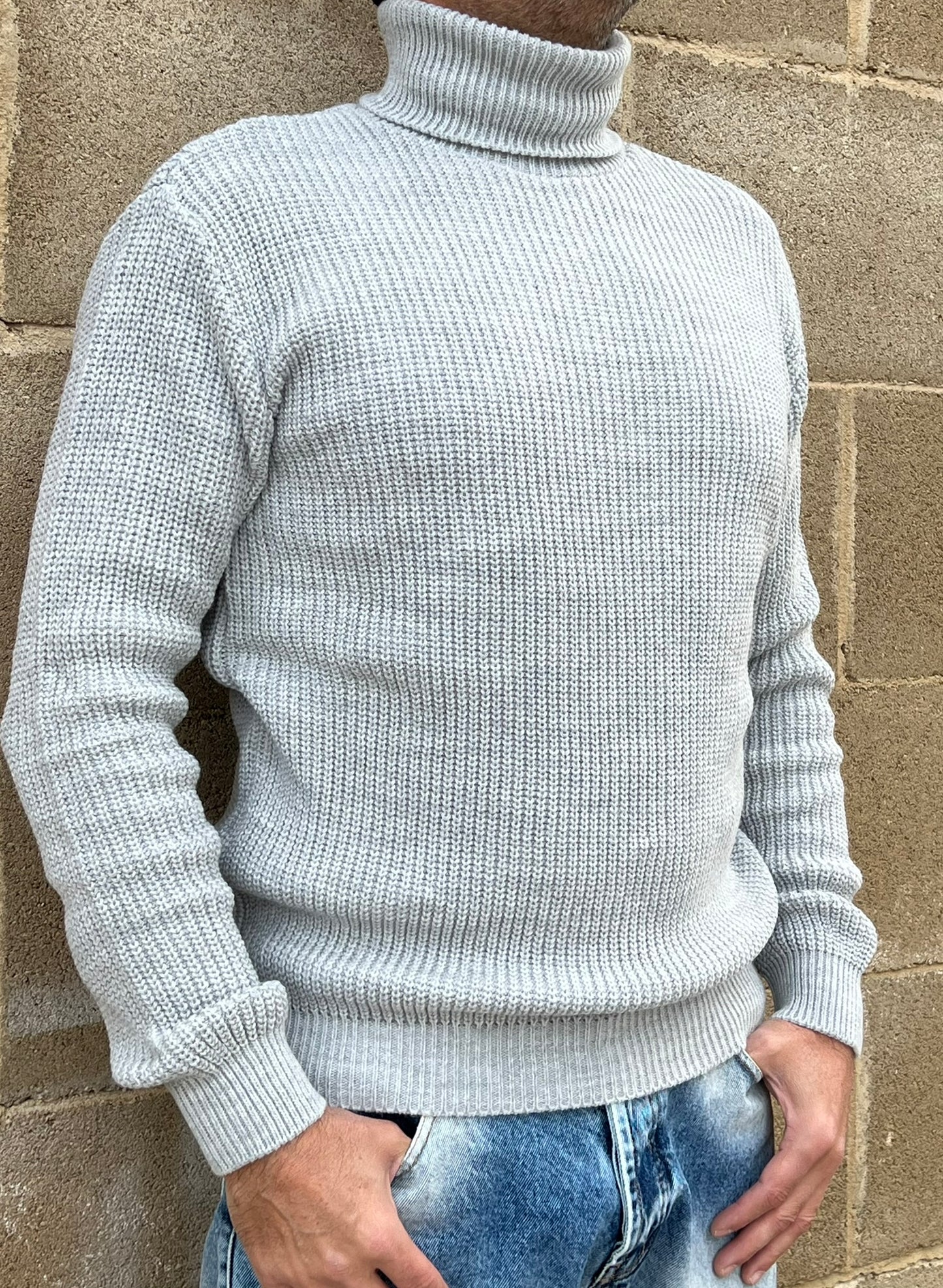 DOLCEVITA MAGLIONE UOMO MISTO LANA COLLO ALTO MAGLIONCINO 100% MADE IN ITALY