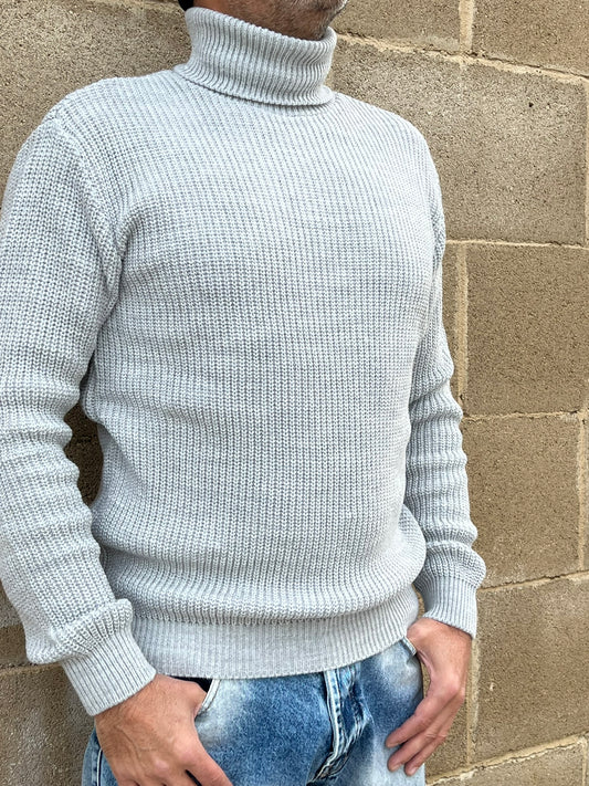 DOLCEVITA MAGLIONE UOMO MISTO LANA COLLO ALTO MAGLIONCINO 100% MADE IN ITALY