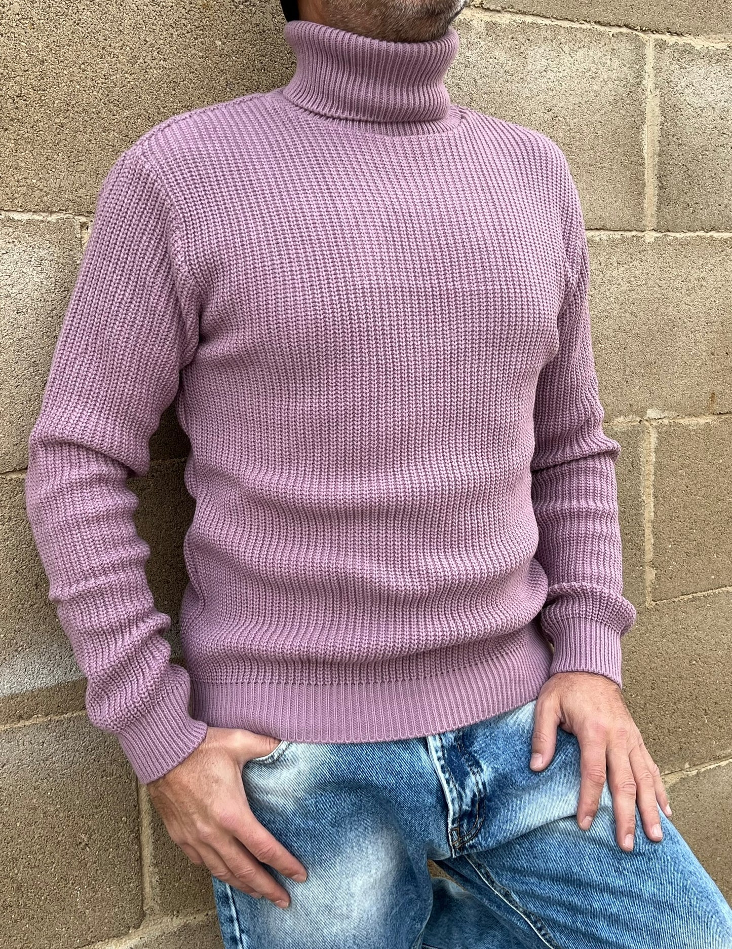 DOLCEVITA MAGLIONE UOMO MISTO LANA COLLO ALTO MAGLIONCINO 100% MADE IN ITALY