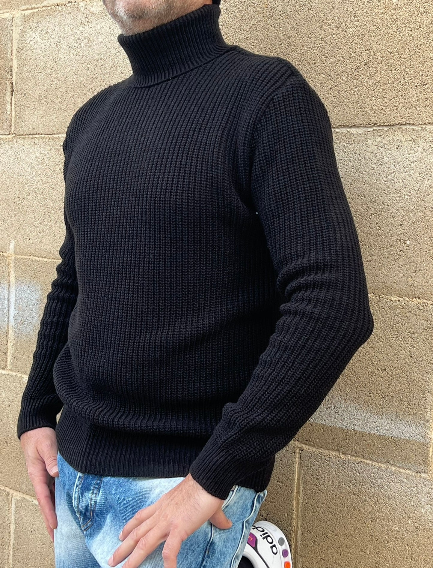 DOLCEVITA MAGLIONE UOMO MISTO LANA COLLO ALTO MAGLIONCINO 100% MADE IN ITALY