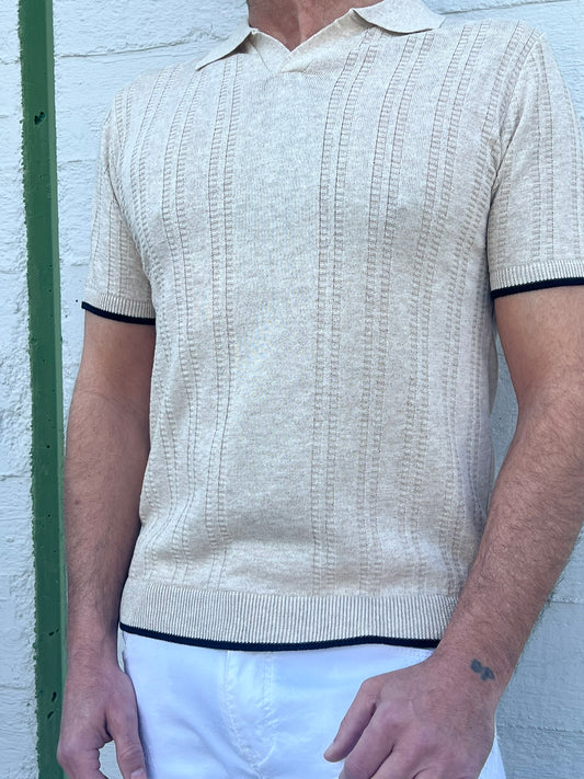 POLO UOMO COTONE CON RIGHINO A CONTRASTO MANICA CORTA MAGLIERIA 100% MADE IN ITALY
