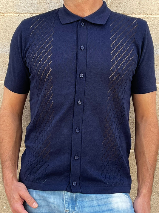 POLO CAMICIA UOMO COTONE CON BOTTONI MANICA CORTA MAGLIERIA 100% MADE IN ITALY
