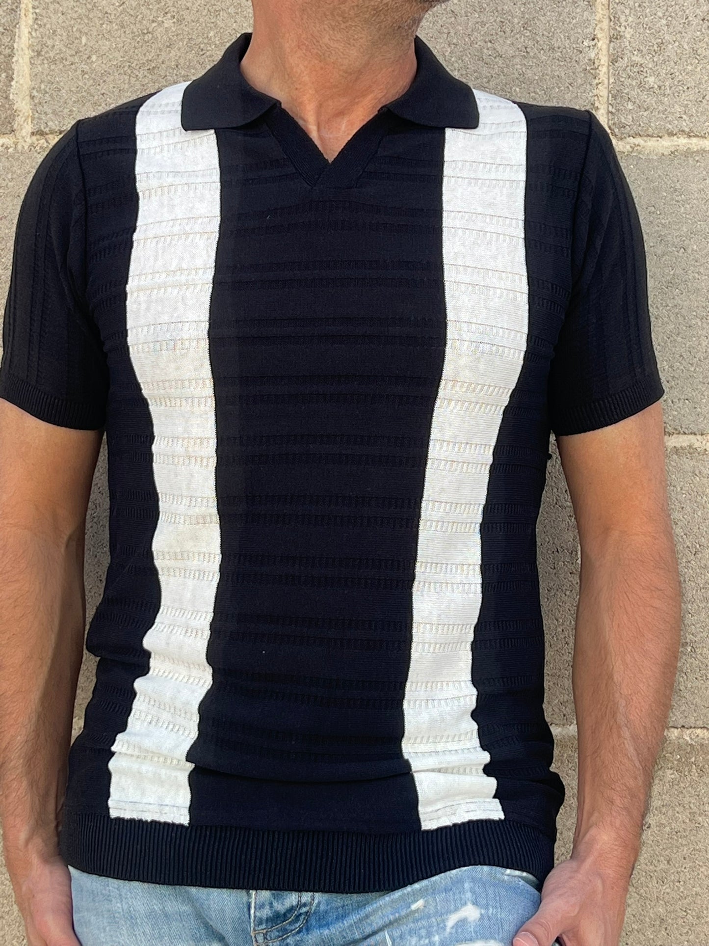 POLO RIGATA UOMO COTONE MANICA CORTA MAGLIERIA 100% PRODOTTA IN ITALIA