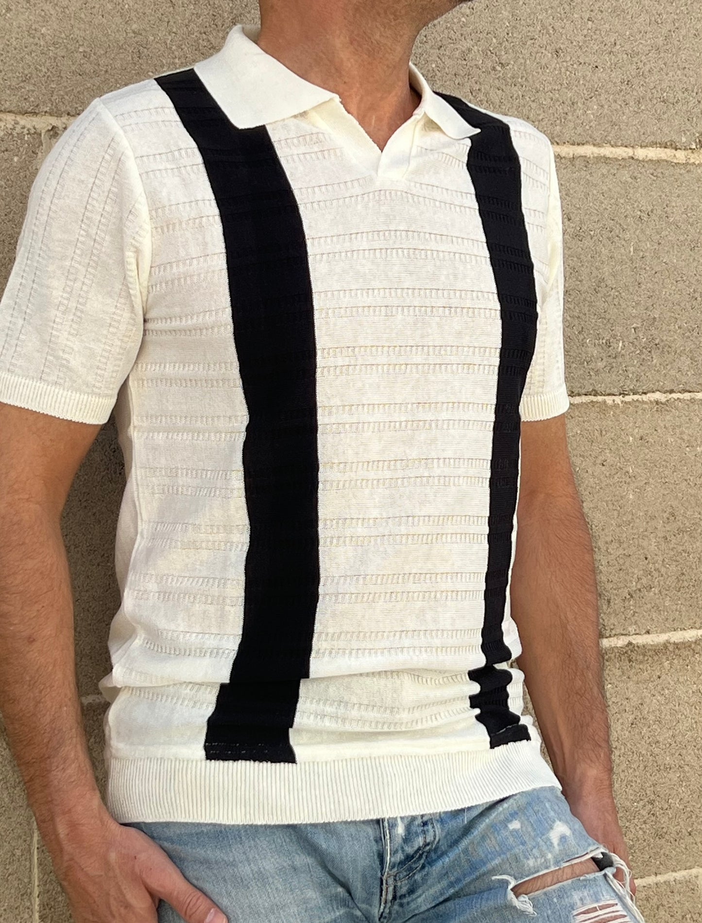 POLO RIGATA UOMO COTONE MANICA CORTA MAGLIERIA 100% PRODOTTA IN ITALIA