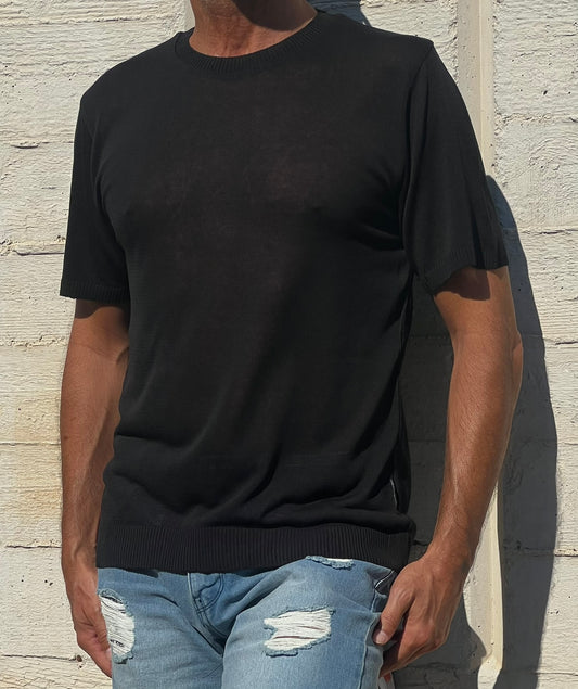 Girocollo Uomo Cotone Rasato Maglia Maglieria Casual Leggero 100% Made in Italy