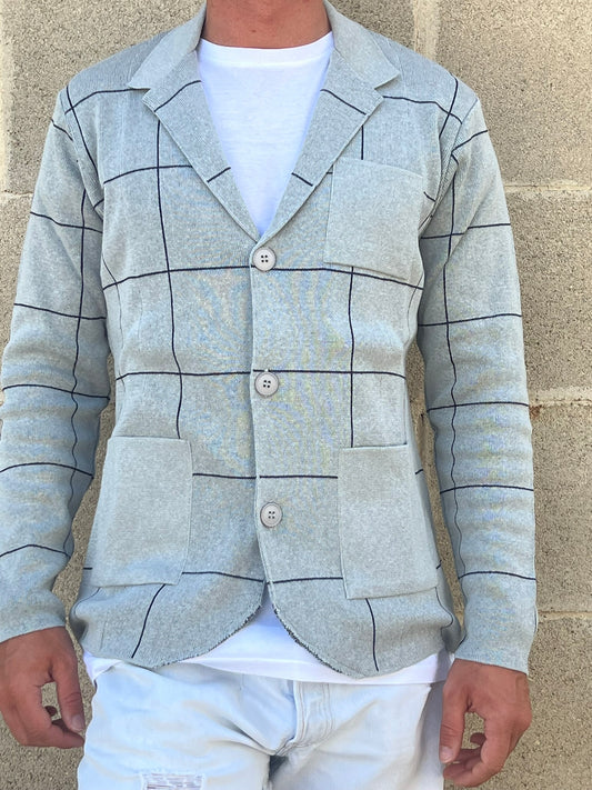 CARDIGAN UOMO 100% COTONE MADE IN ITALY GIACCA JACQUARD SCIALLATA REGULAR