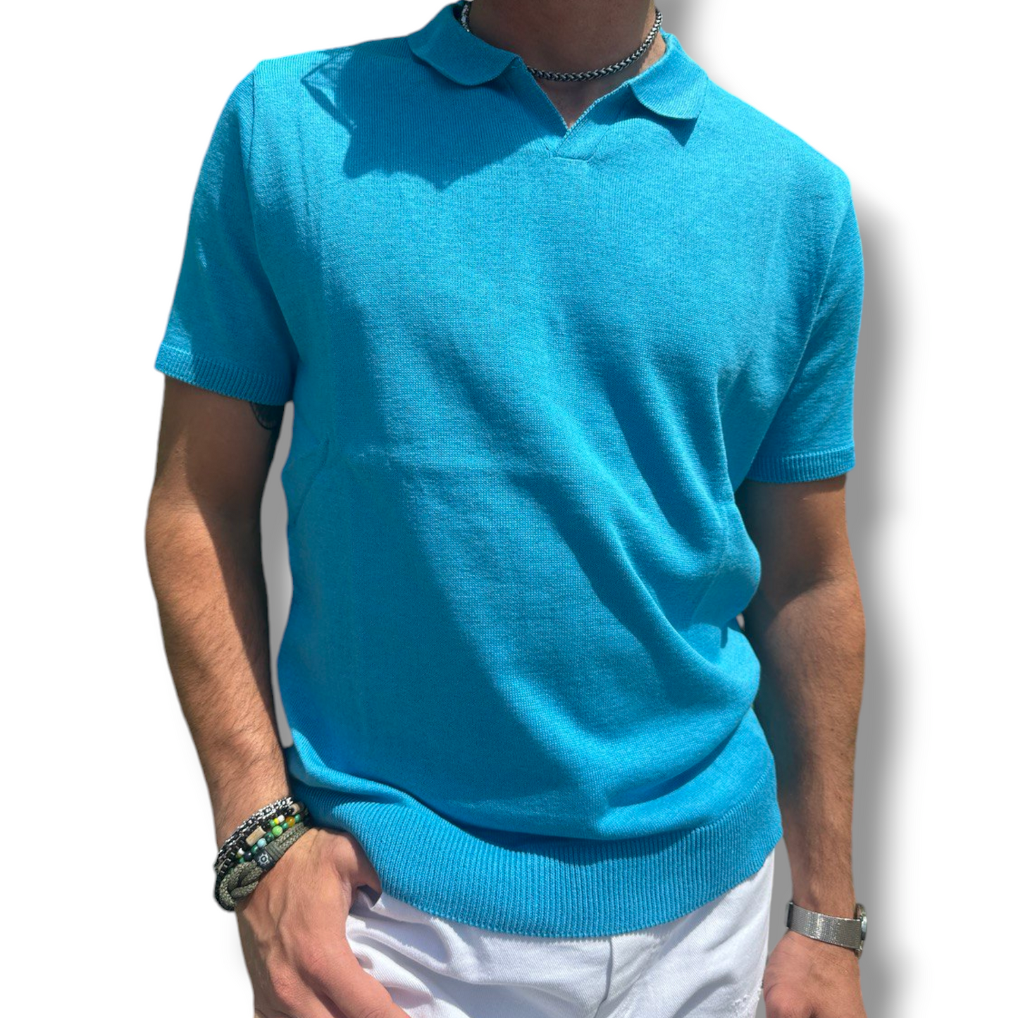 POLO UOMO COTONE T-SHIRT MANICA CORTA 100% MADE IN ITALY - Pasqualejimmy