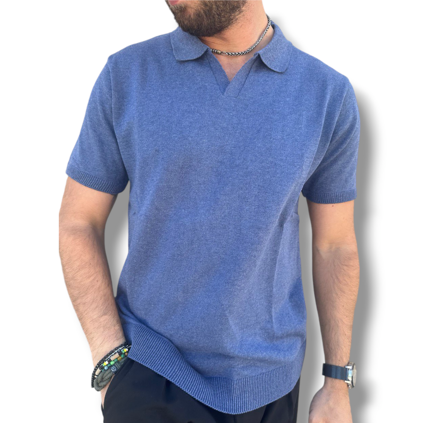 POLO UOMO COTONE T-SHIRT MANICA CORTA 100% MADE IN ITALY - Pasqualejimmy