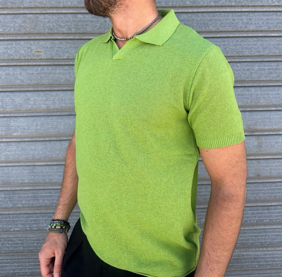 POLO UOMO COTONE T-SHIRT MANICA CORTA LAVORAZIONE LINKS 100% MADE IN ITALY - Pasqualejimmy