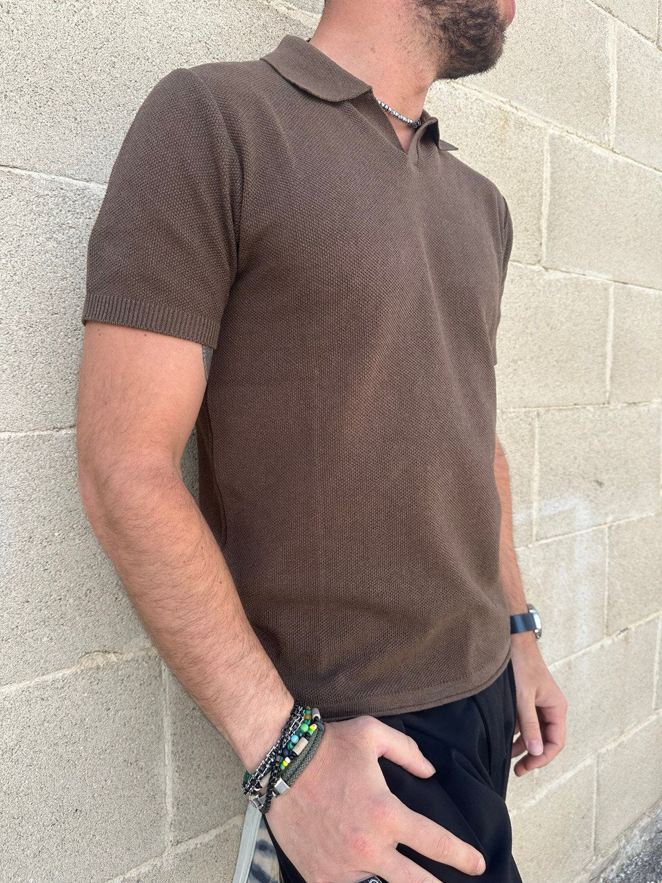 POLO UOMO COTONE T-SHIRT MANICA CORTA LAVORAZIONE LINKS 100% MADE IN ITALY - Pasqualejimmy