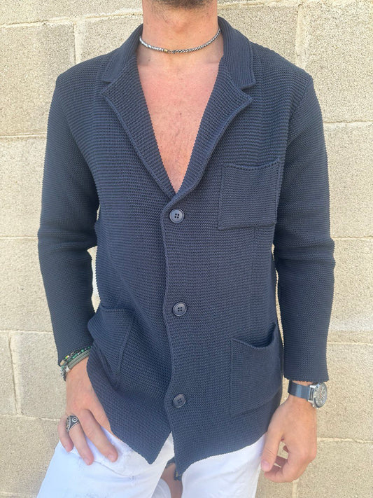 CARDIGAN UOMO COTONE DOPPIO PETTO SARTORIALE 100% MADE IN ITALY - Pasqualejimmy