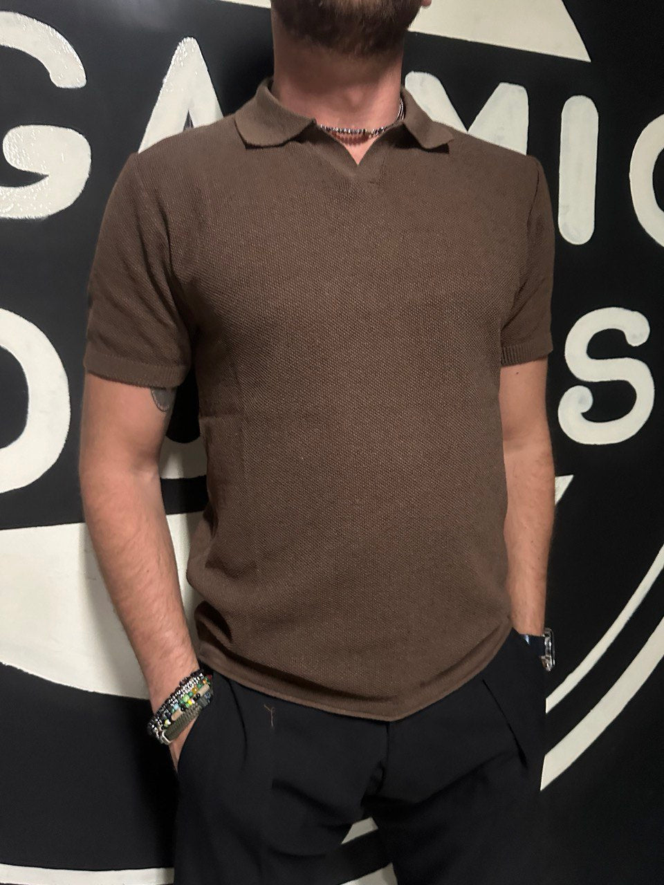 POLO UOMO COTONE T-SHIRT MANICA CORTA LAVORAZIONE LINKS 100% MADE IN ITALY - Pasqualejimmy