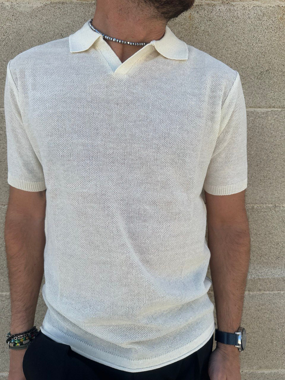 POLO UOMO COTONE T-SHIRT MANICA CORTA LAVORAZIONE LINKS 100% MADE IN ITALY - Pasqualejimmy