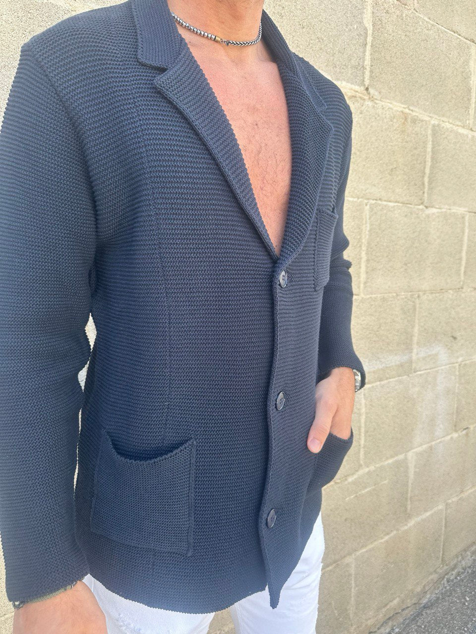 CARDIGAN UOMO COTONE DOPPIO PETTO SARTORIALE 100% MADE IN ITALY - Pasqualejimmy