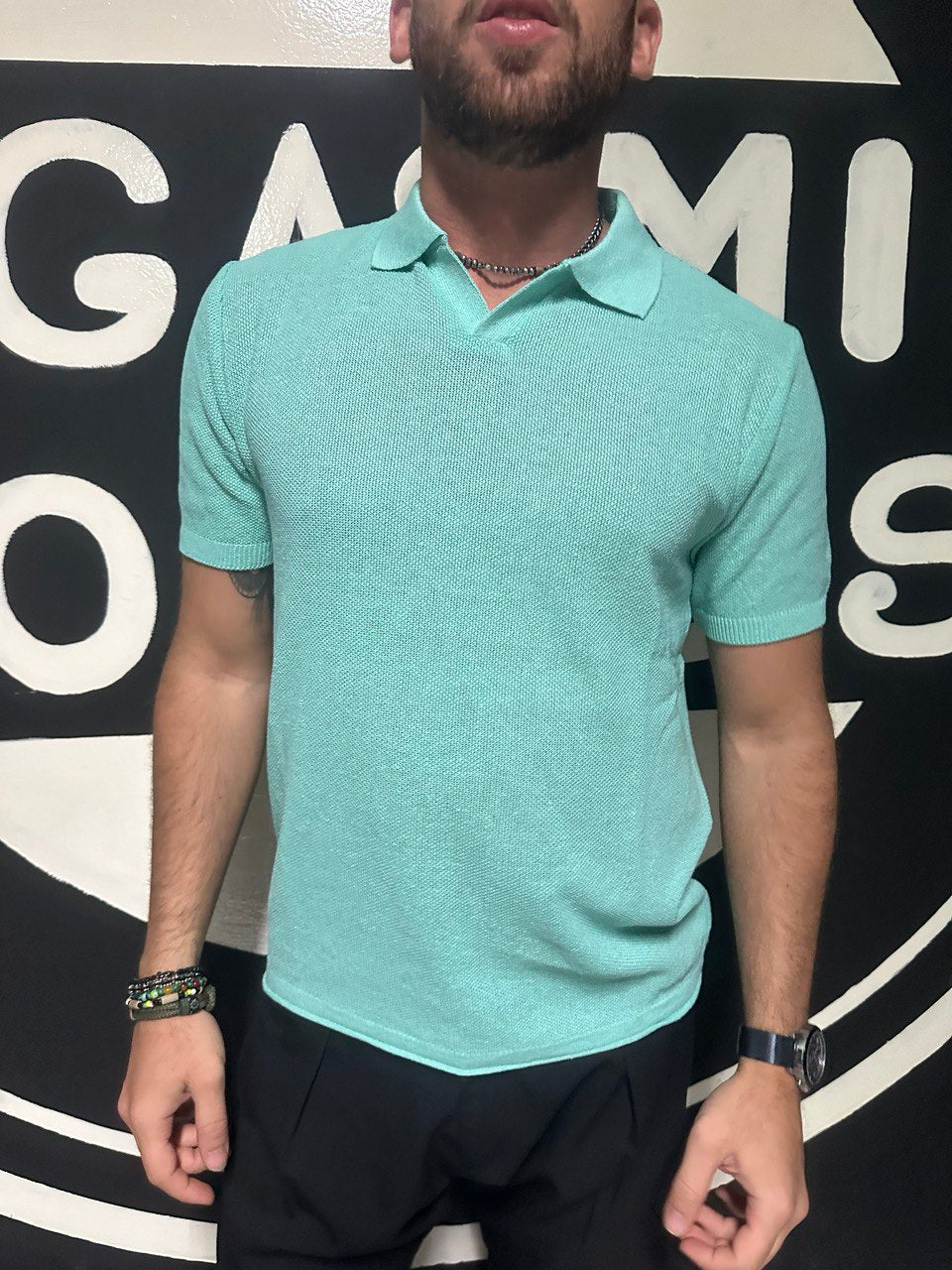POLO UOMO COTONE T-SHIRT MANICA CORTA LAVORAZIONE LINKS 100% MADE IN ITALY - Pasqualejimmy