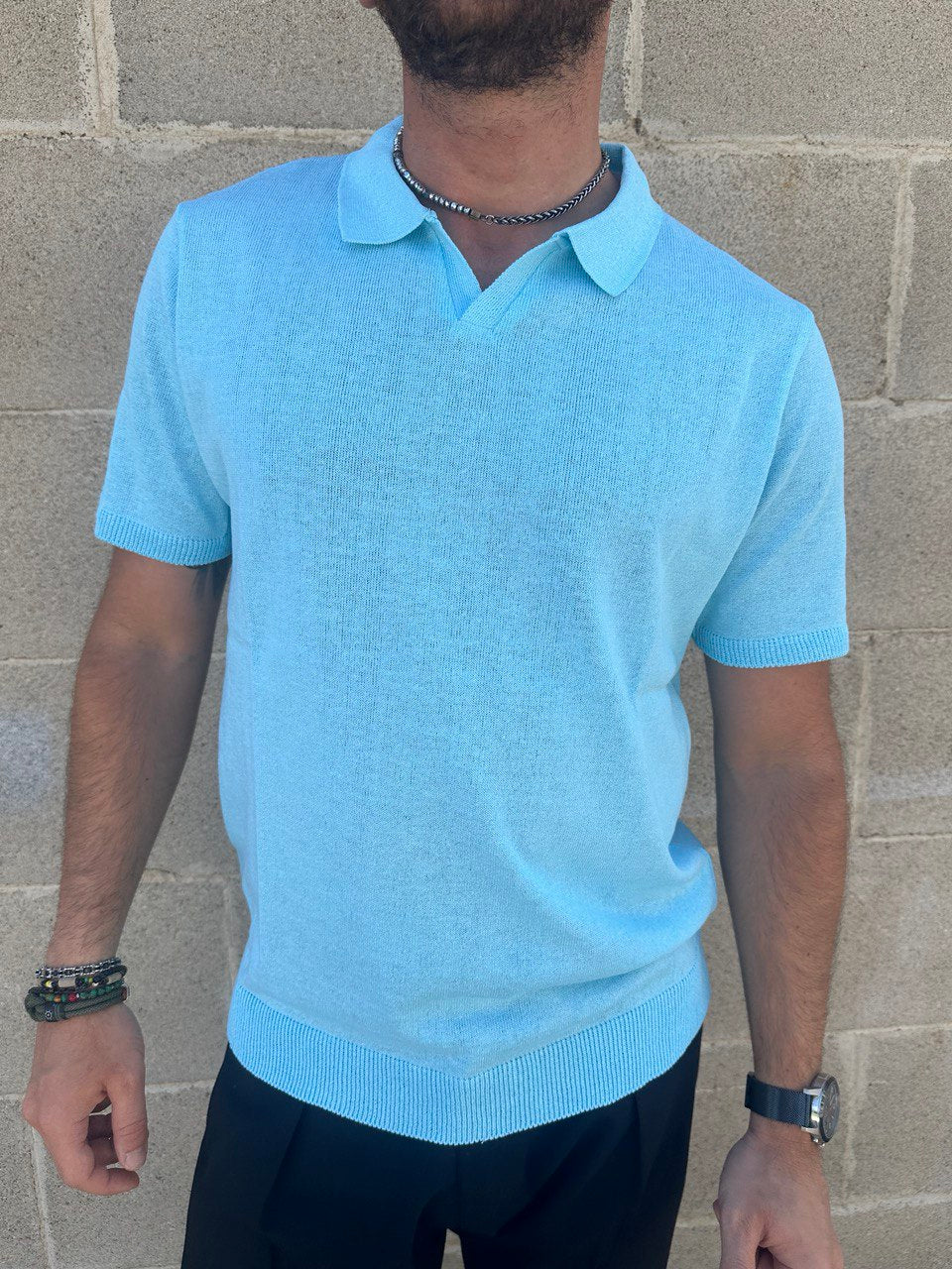 POLO UOMO COTONE T-SHIRT MANICA CORTA 100% MADE IN ITALY - Pasqualejimmy