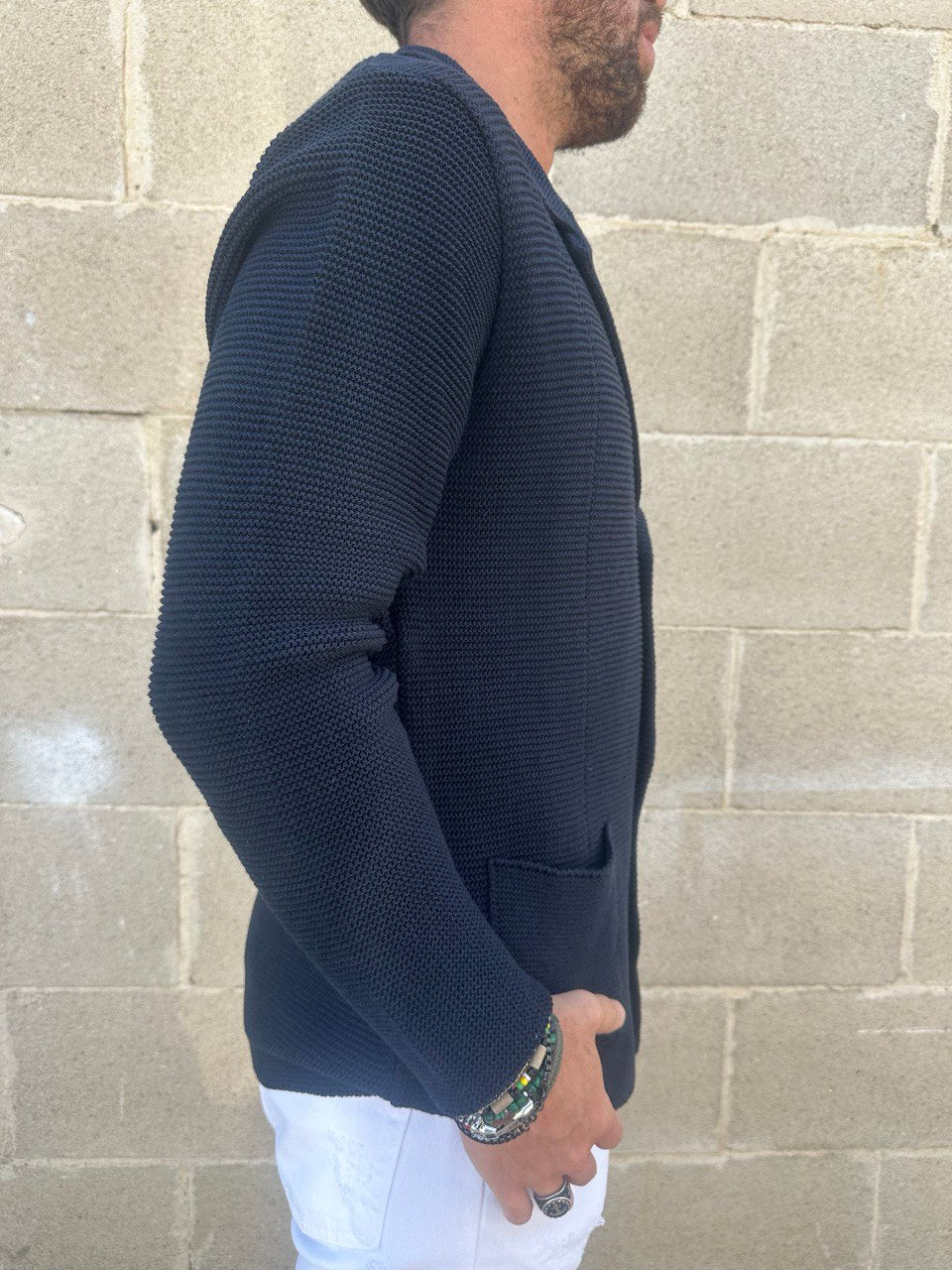 CARDIGAN UOMO COTONE DOPPIO PETTO SARTORIALE 100% MADE IN ITALY - Pasqualejimmy