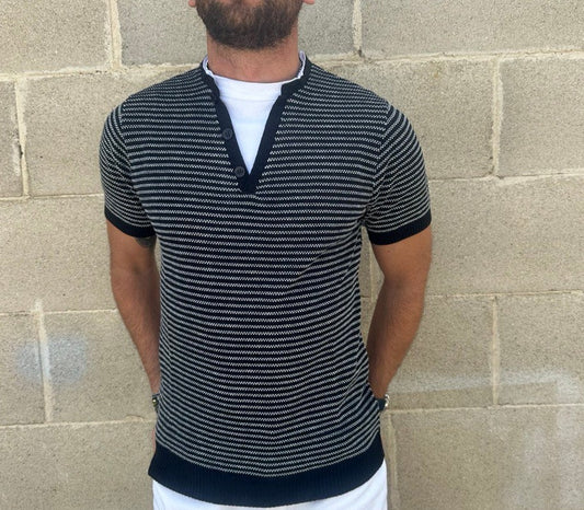 T-SHIRT MAGLIETTA A MANICA CORTA COTONE LAVORATO A MAGLIA 100% MADE IN ITALY - Pasqualejimmy