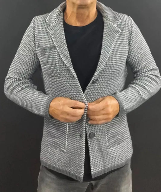GIACCA UOMO CARDIGAN LANA SARTORIALE DOPPIA MAGLIA INGLESE 100% MADE IN ITALY