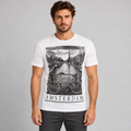 T-SHIRT UOMO  STAMPA  AMSTERDAM MAGLIETTA MANICA CORTA 100%COTONE  MADE IN ITALY