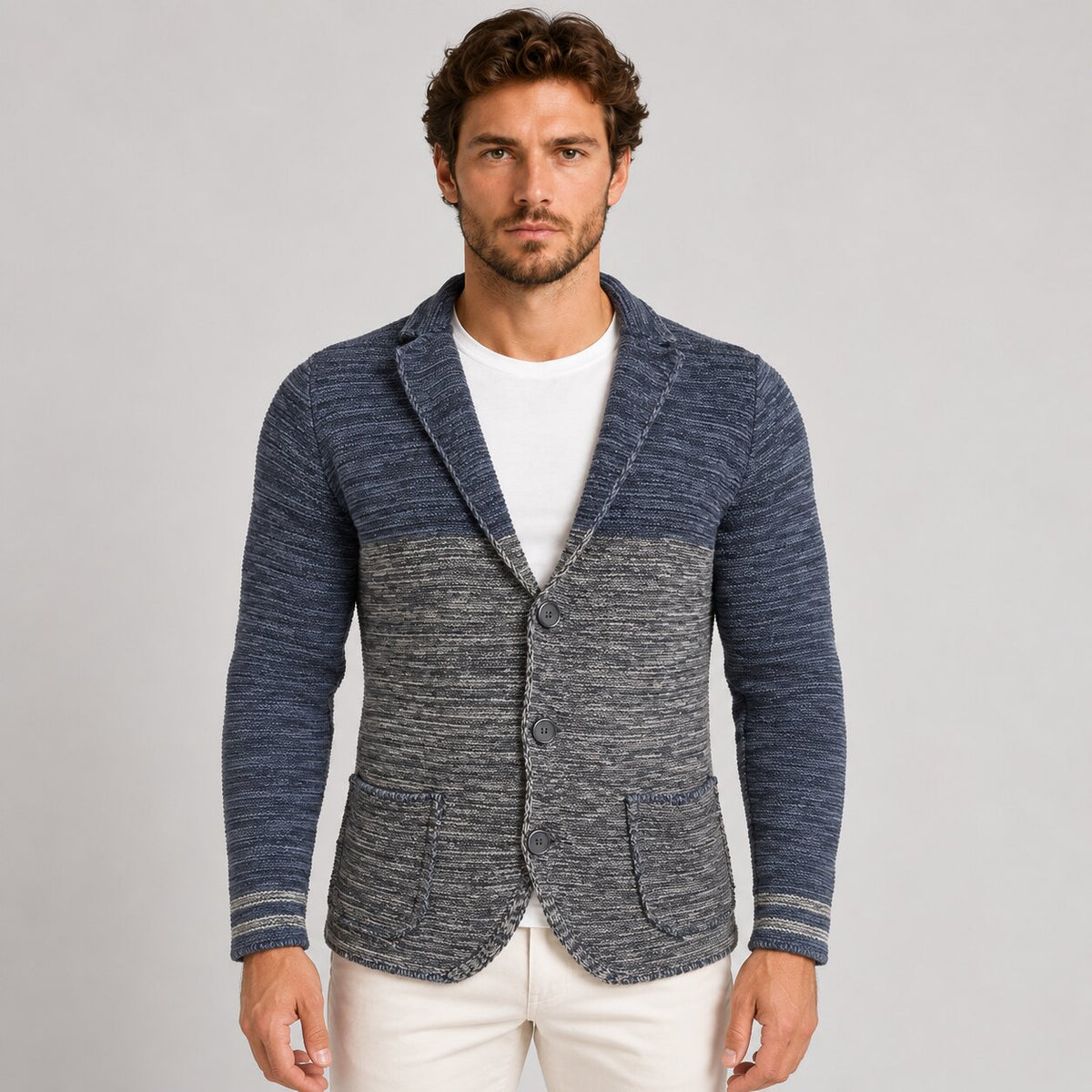 Cardigan da uomo in misto lana, vestibilità slim — Pasquale Jimmy