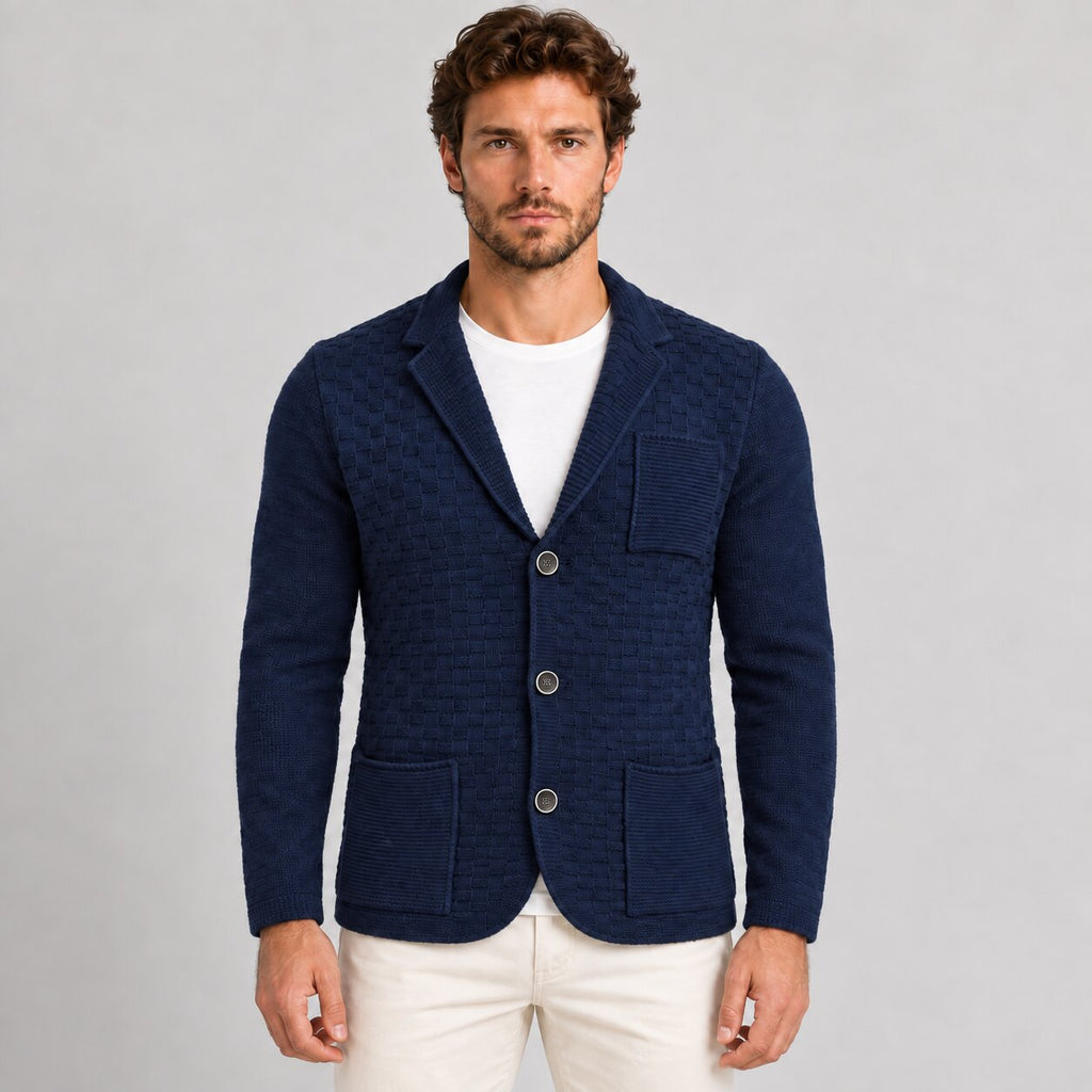 Cardigan da uomo in misto lana, lavorazione links — Pasquale Jimmy