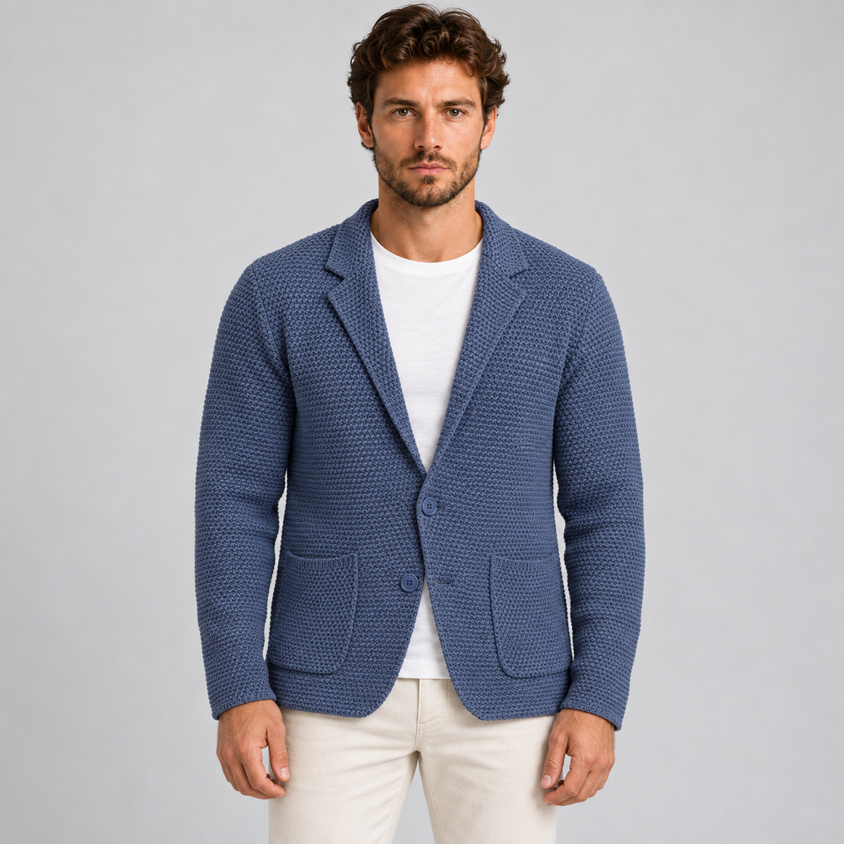 GIACCA UOMO LINKS COTONE CARDIGAN LAVORATA A MAGLIA SLIM FIT