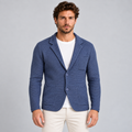 MEN'S COTTON HONEYCOMB KNIT CARDIGAN JACKET MADE IN ITALY