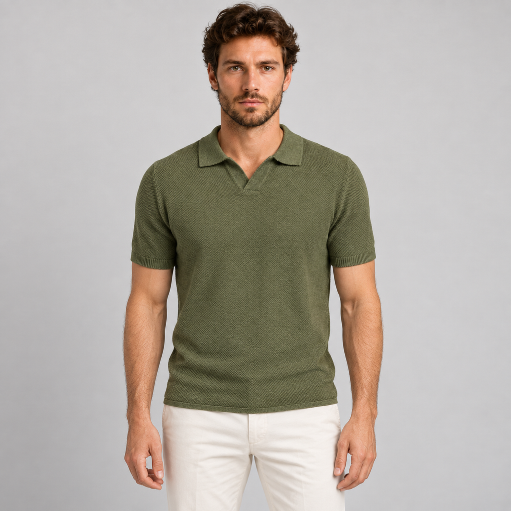 Polo da uomo in cotone, lavorazione links, manica corta — Pasquale Jimmy