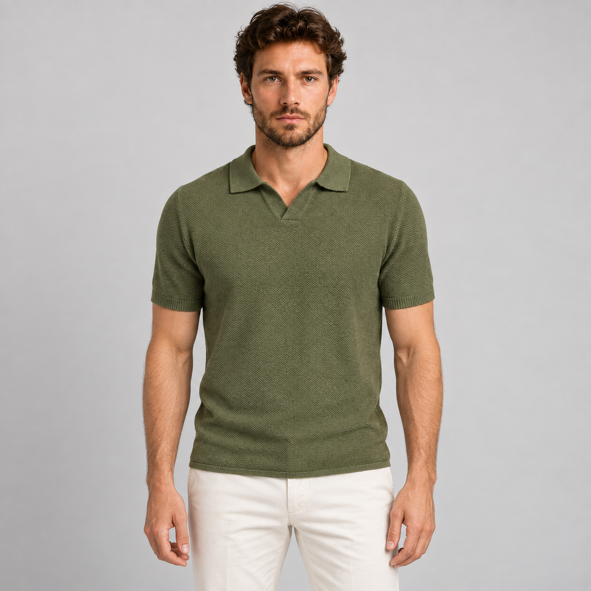 Polo da uomo in cotone, lavorazione links, manica corta — Pasquale Jimmy