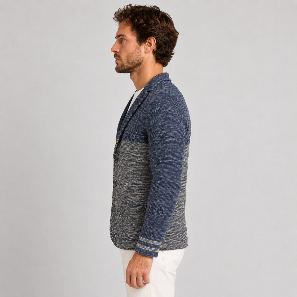 Cardigan da uomo in misto lana, vestibilità slim — Pasquale Jimmy — foto 2
