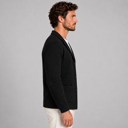 GIACCA CARDIGAN UOMO A NIDO D'APE - 100% COTONE - MADE IN ITALY