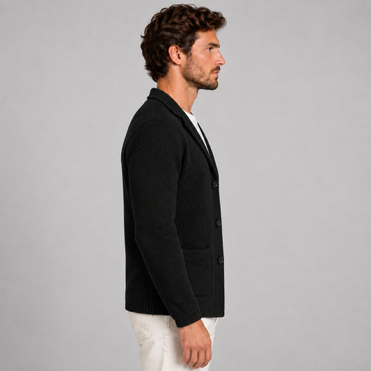 GIACCA CARDIGAN UOMO A NIDO D'APE - 100% COTONE - MADE IN ITALY
