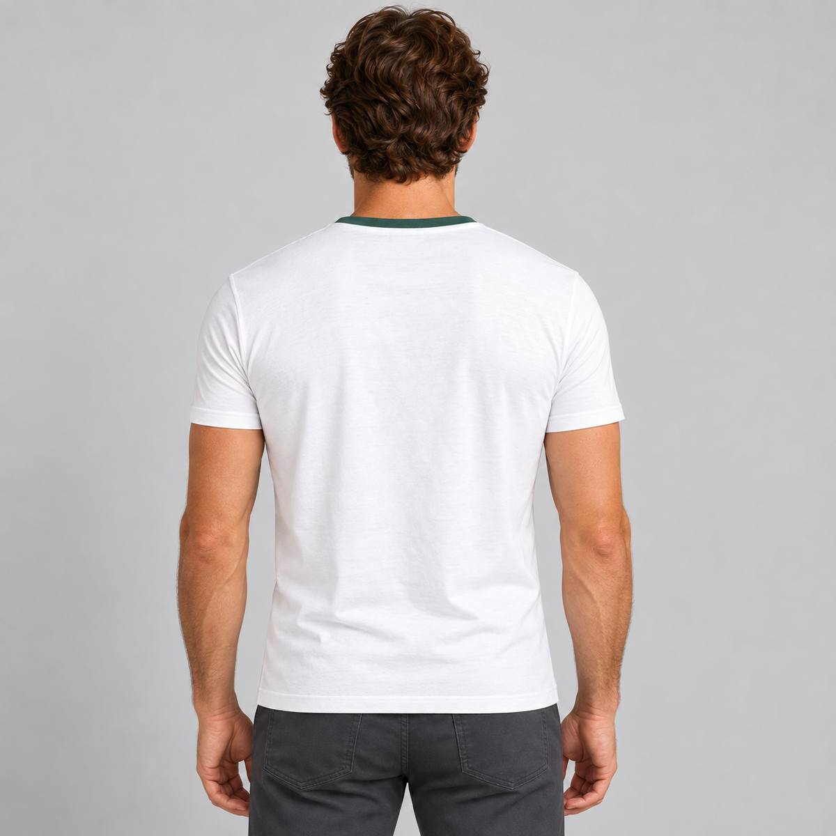 HERREN T-SHIRT SLIM FIT KURZARM-SHIRT 100% BAUMWOLLE MADE IN ITALY