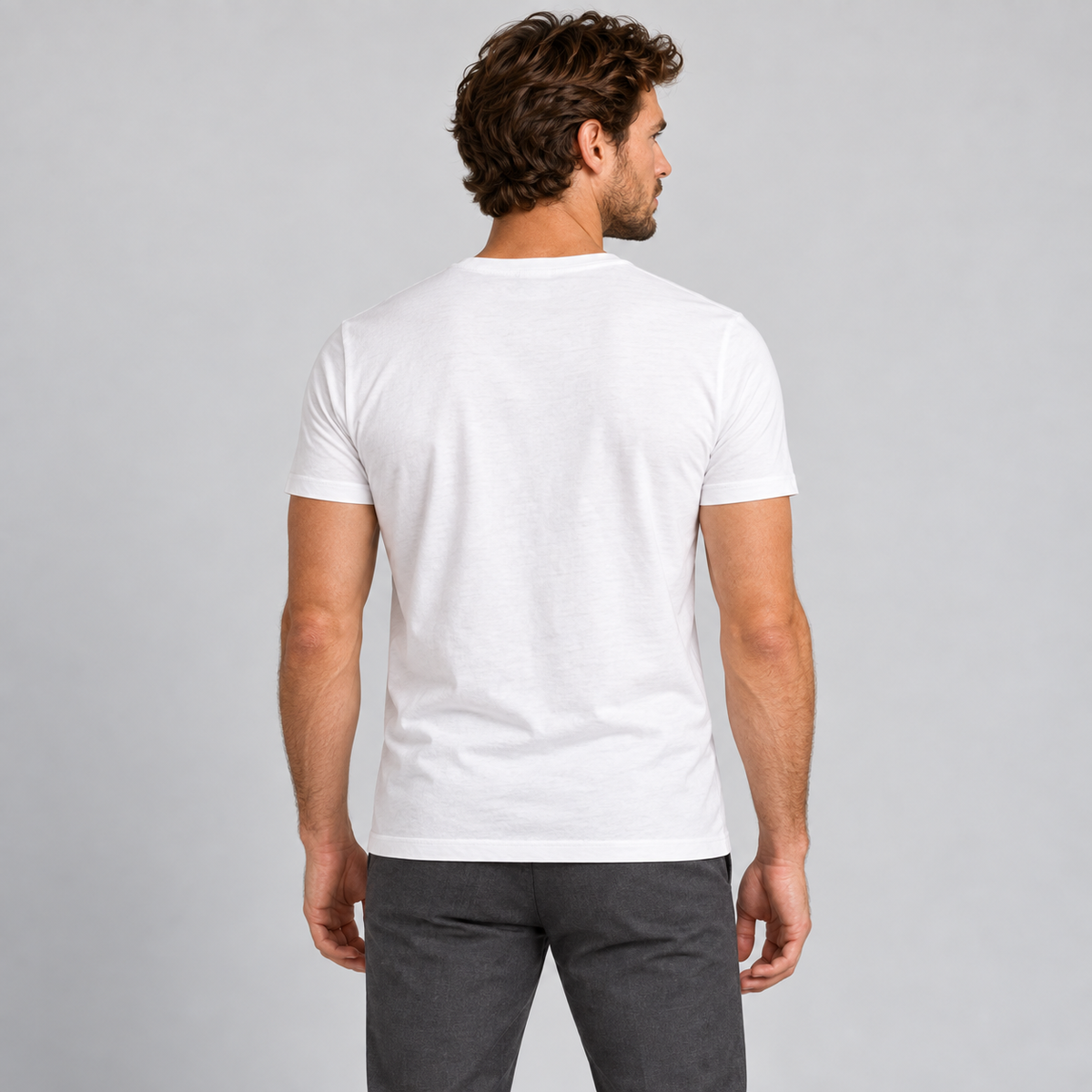 HERREN-T-SHIRT MIT 500-DRUCK KURZARM-SHIRT 100% BAUMWOLLE MADE IN ITALY