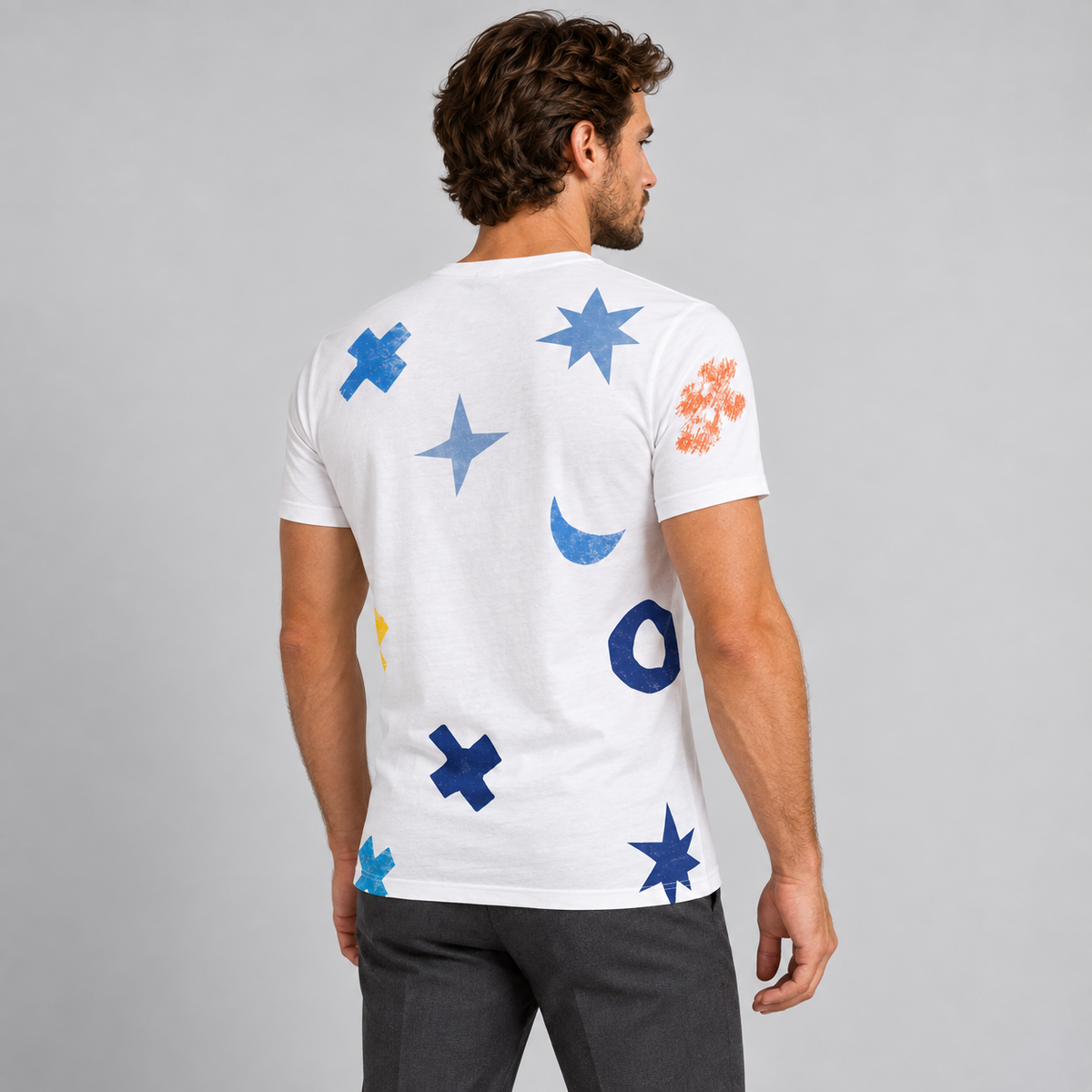 HERREN-T-SHIRT KURZARM-SHIRT 100 % BAUMWOLLE MADE IN ITALY
