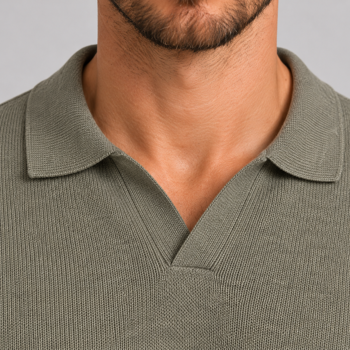 MEN'S COTTON POLO SHIRT SHORT SLEEVE T-SHIRT JERSEY KNIT MADE IN ITALY