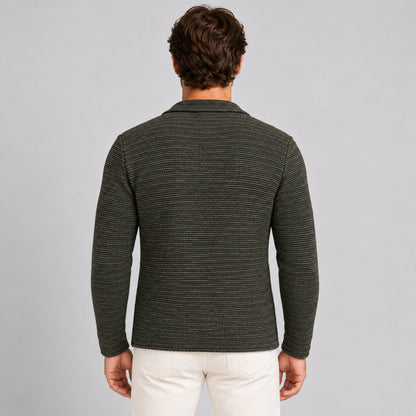 CARDIGAN UOMO LAVORATO A MAGLIA GIACCA MISTO LANA  SLIM FIT MADE IN ITALY
