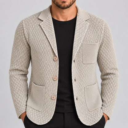 MEN'S COTTON CARDIGAN JACKET CASUAL KNITWEAR 100% MADE IN ITALY SLIM FIT