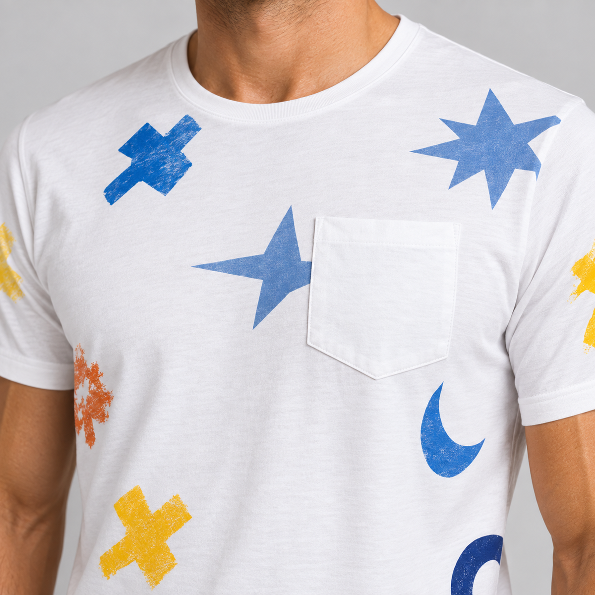 HERREN-T-SHIRT KURZARM-SHIRT 100 % BAUMWOLLE MADE IN ITALY