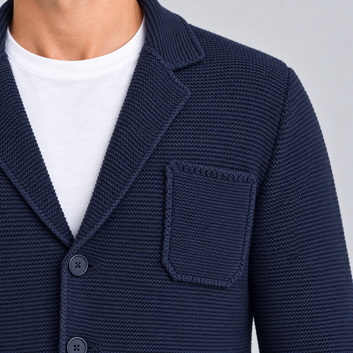 MEN'S COTTON JACKET BLAZER SLIM KNITTED CARDIGAN 100% Made in Italy