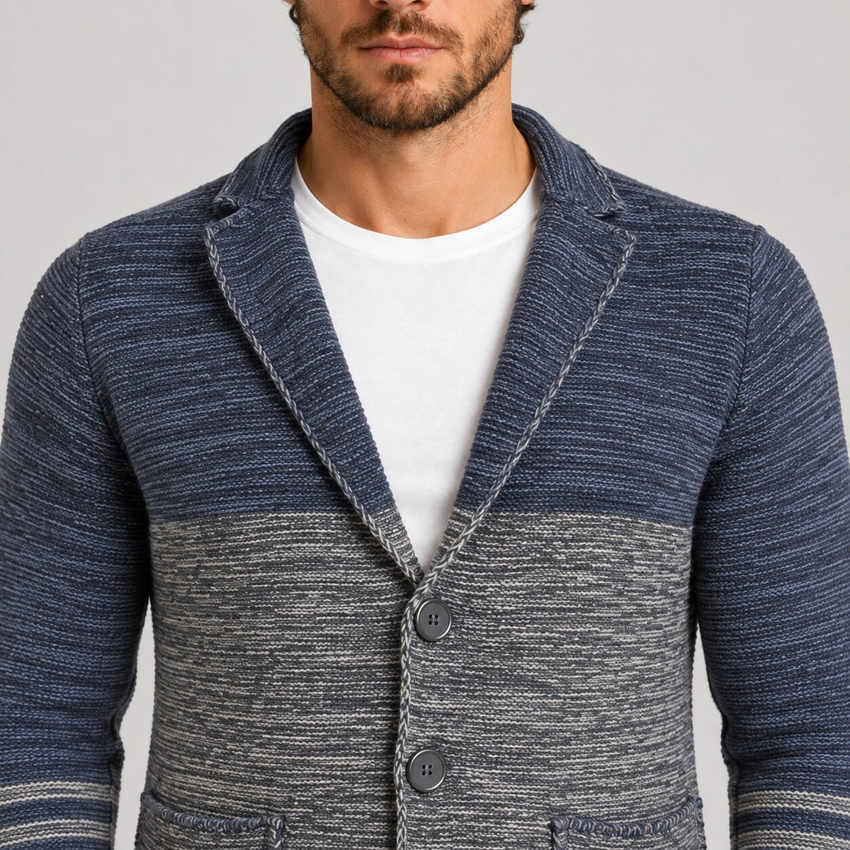 Cardigan da uomo in misto lana, vestibilità slim — Pasquale Jimmy — foto 3